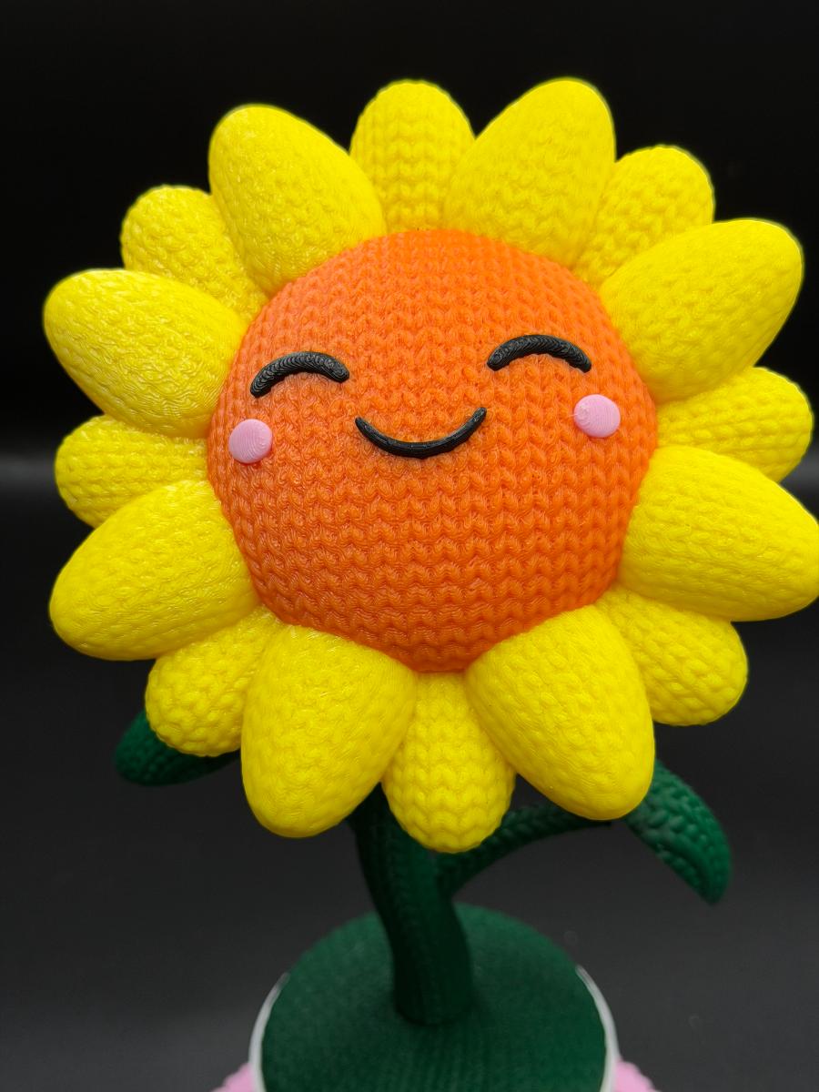 Crocheted Sunflower 3D Printed